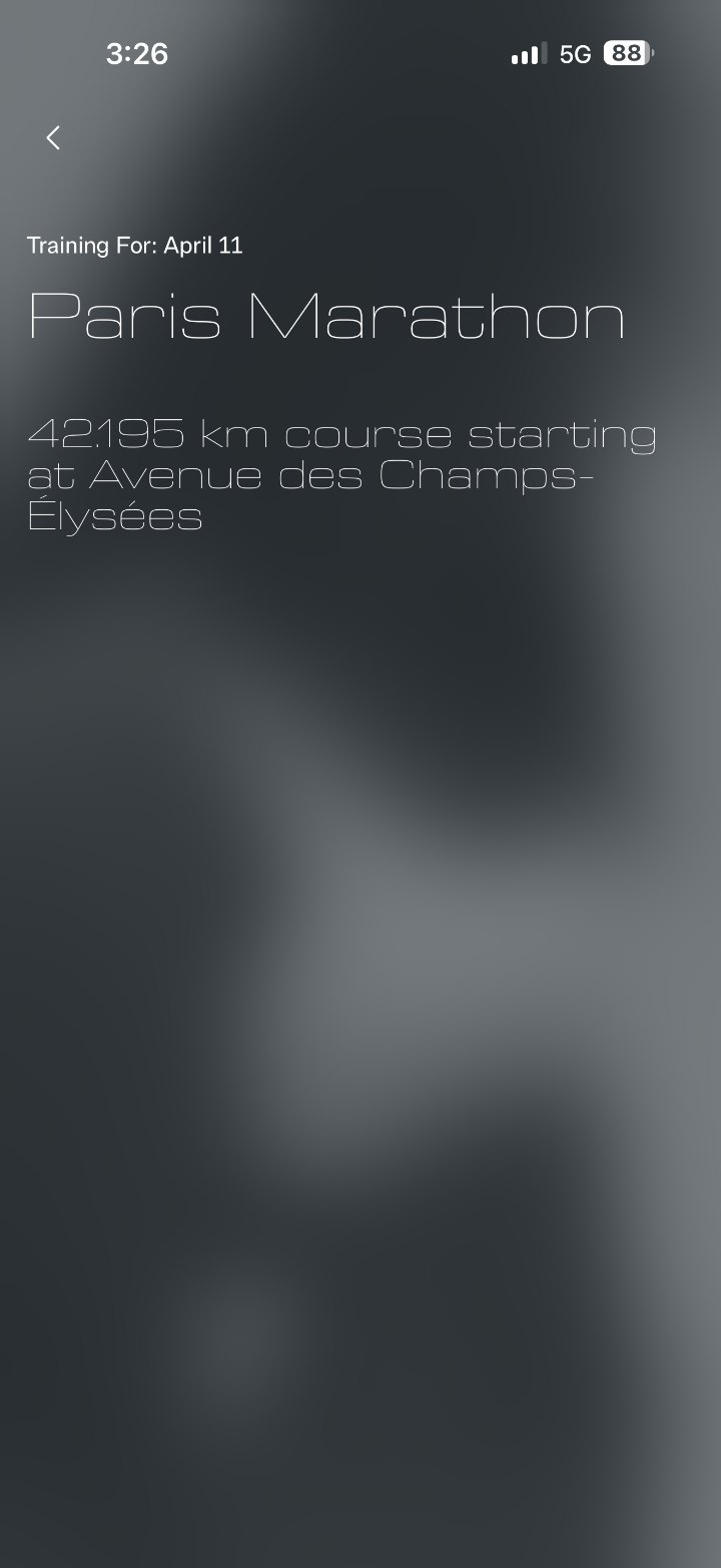 Paris Marathon event screen